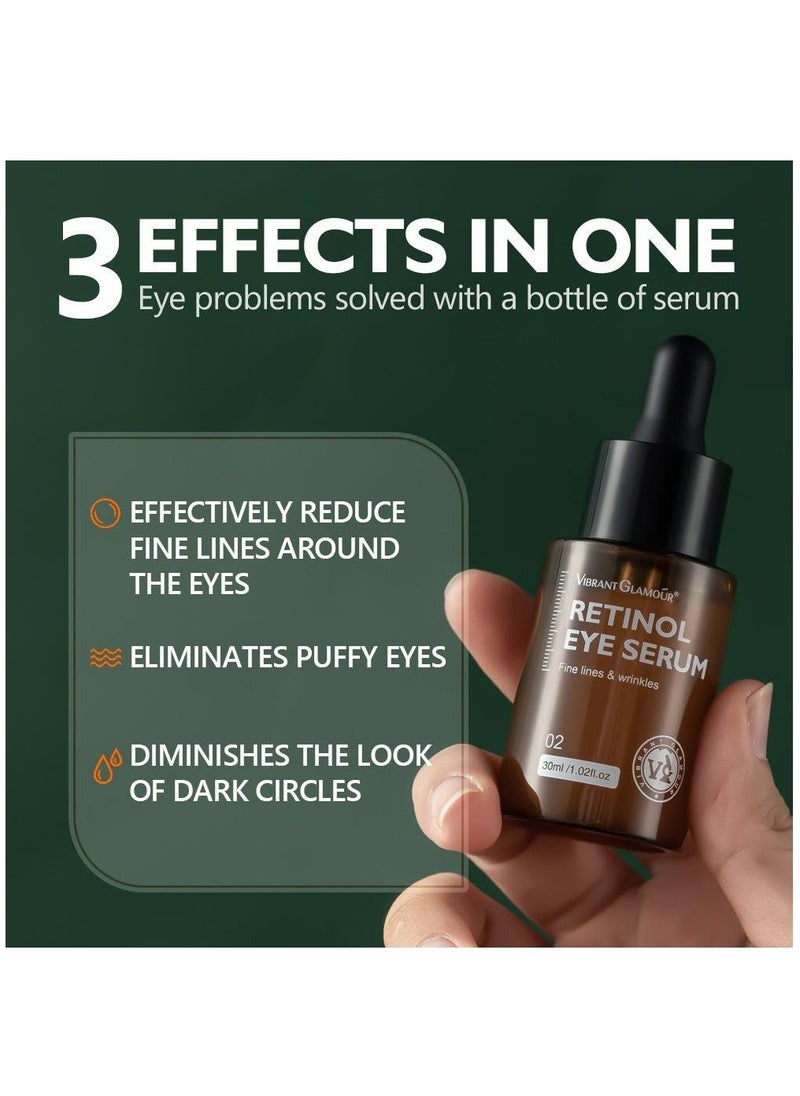 Vibrant Glamour 2 in 1 Combo Pack of Retinol Eye Cream & Serum Dark Circles Fade Fine Lines Remove Eye Bags Anti Wrinkle Anti Aging Infused with Retinol Arbutin Vitamin C & E For Women  - Image 5