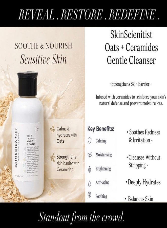 SKIN SCIENTIST غسول الوجه سكين ساينتست للرجال والنساء | منظف الشوفان والسيراميدات | منظف لطيف للاستخدام اليومي لجميع أنواع البشرة | تم اختباره من قبل أطباء الجلدية | 100 مل - Image 5