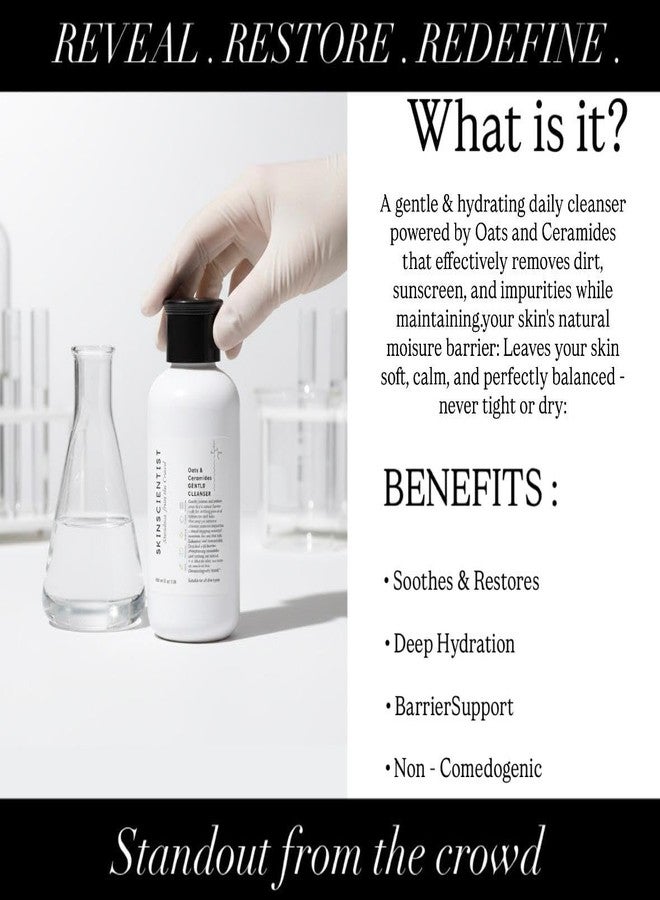 SKIN SCIENTIST غسول الوجه سكين ساينتست للرجال والنساء | منظف الشوفان والسيراميدات | منظف لطيف للاستخدام اليومي لجميع أنواع البشرة | تم اختباره من قبل أطباء الجلدية | 100 مل - Image 3