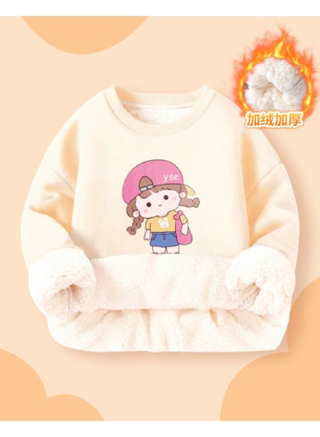 YISHUANGER Winter Outwear Cute Hoodie Sweet Little Girl Toddler Baby Fleece Lined Thickened Warm Inner Wear Jacket - Image 1