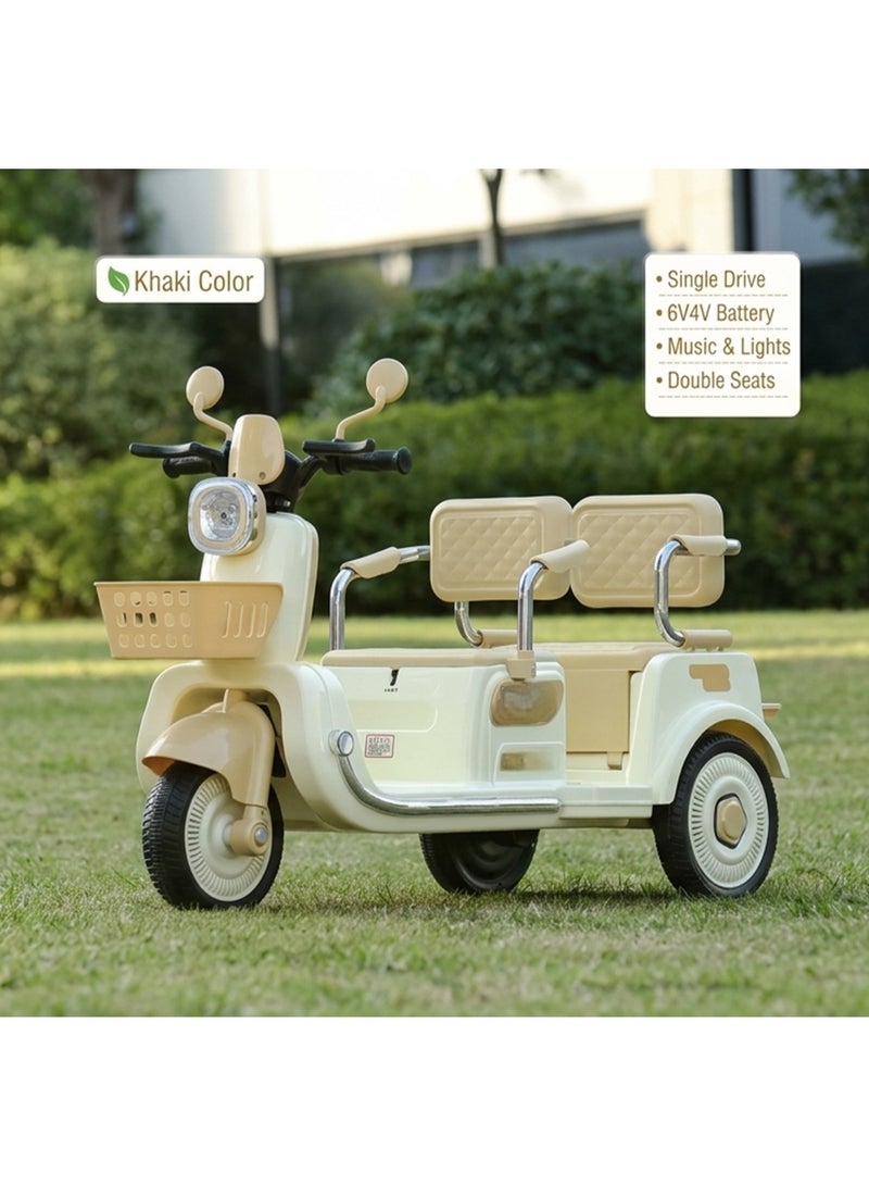 REXA Children's Electric Bike, Double-person Large-sized Motorcycle, Three-wheeler, Remote-controlled Toy Car, Can Seat - Image 2