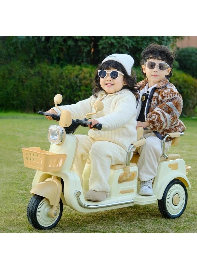 REXA Children's Electric Bike, Double-person Large-sized Motorcycle, Three-wheeler, Remote-controlled Toy Car, Can Seat - Image 2