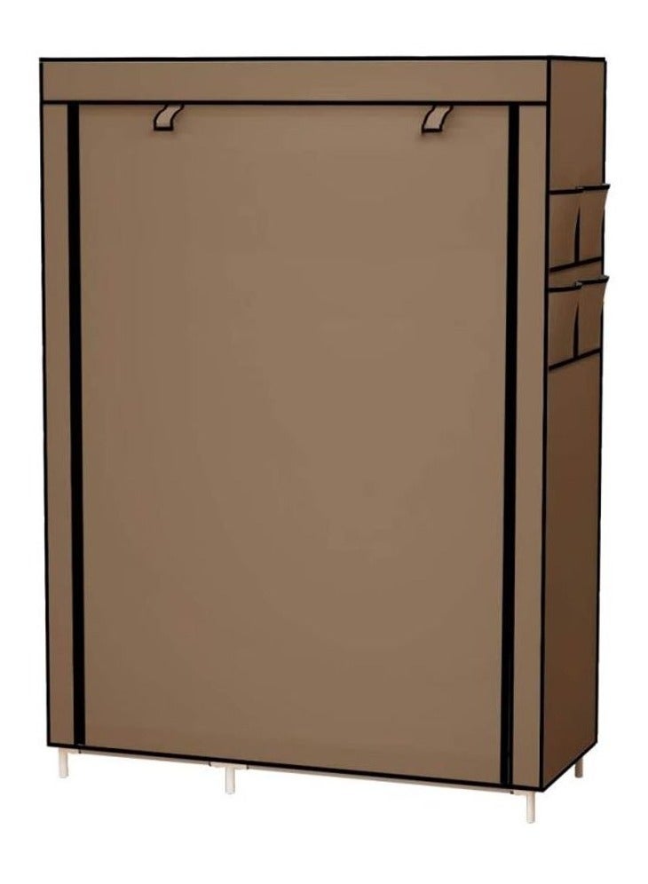 MTL Portable Wardrobe Clothes Storage Organizer, Fabric Wardrobe For Clothing Brown/ Coffee - Image 4