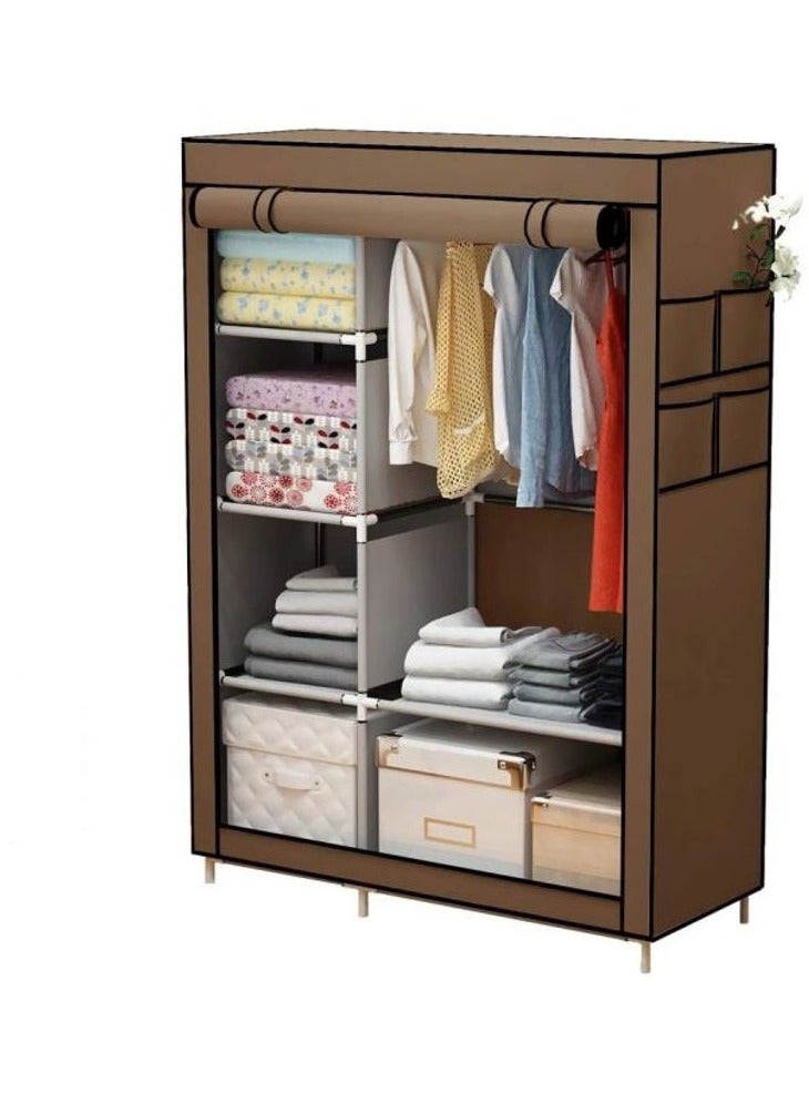 MTL Portable Wardrobe Clothes Storage Organizer, Fabric Wardrobe For Clothing Brown/ Coffee - Image 3