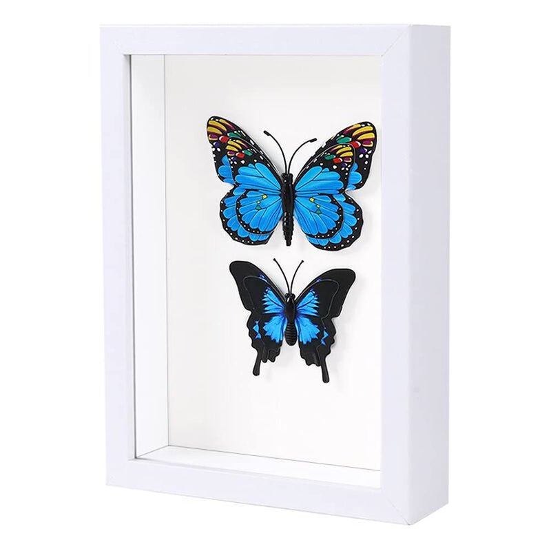KAPIX Shadow Box 5x7 Picture Frame with HD Plexiglass Deep Wood Memory Box Display case for FlowersTicketMemorabiliaKeepsakeMedalArt and PhotosWhite