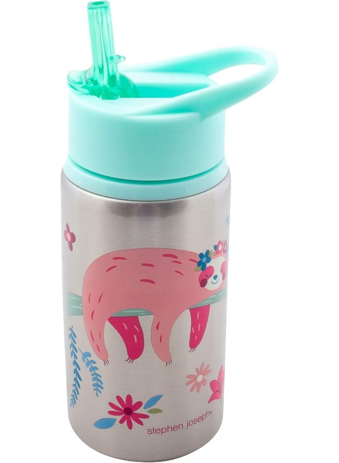 Stephen Joseph Stainless Steel Water Bottles, 18 OZ, SLOTH - Image 1