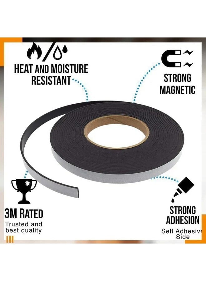 Beauenty Magnetic Tape,  Adhesive Magnetic Tape, Roll of Magnetic Tape, for DIY, Art Projects, Fridge Magnets, Magnets for Tools, 15 x 2 mm, 2 Metres  - Image 4