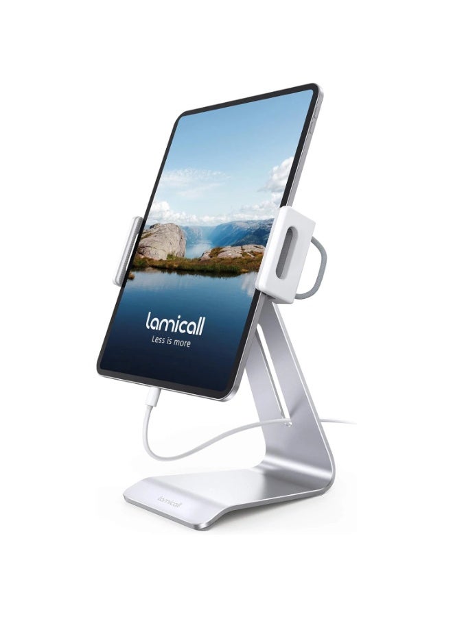Lamicall Tablet Stand, Adjustable Tablet Holder - Universal 360 Rotation Holder, Stand for Phone, and Tablet with 4.7-13 Inch - Image 1