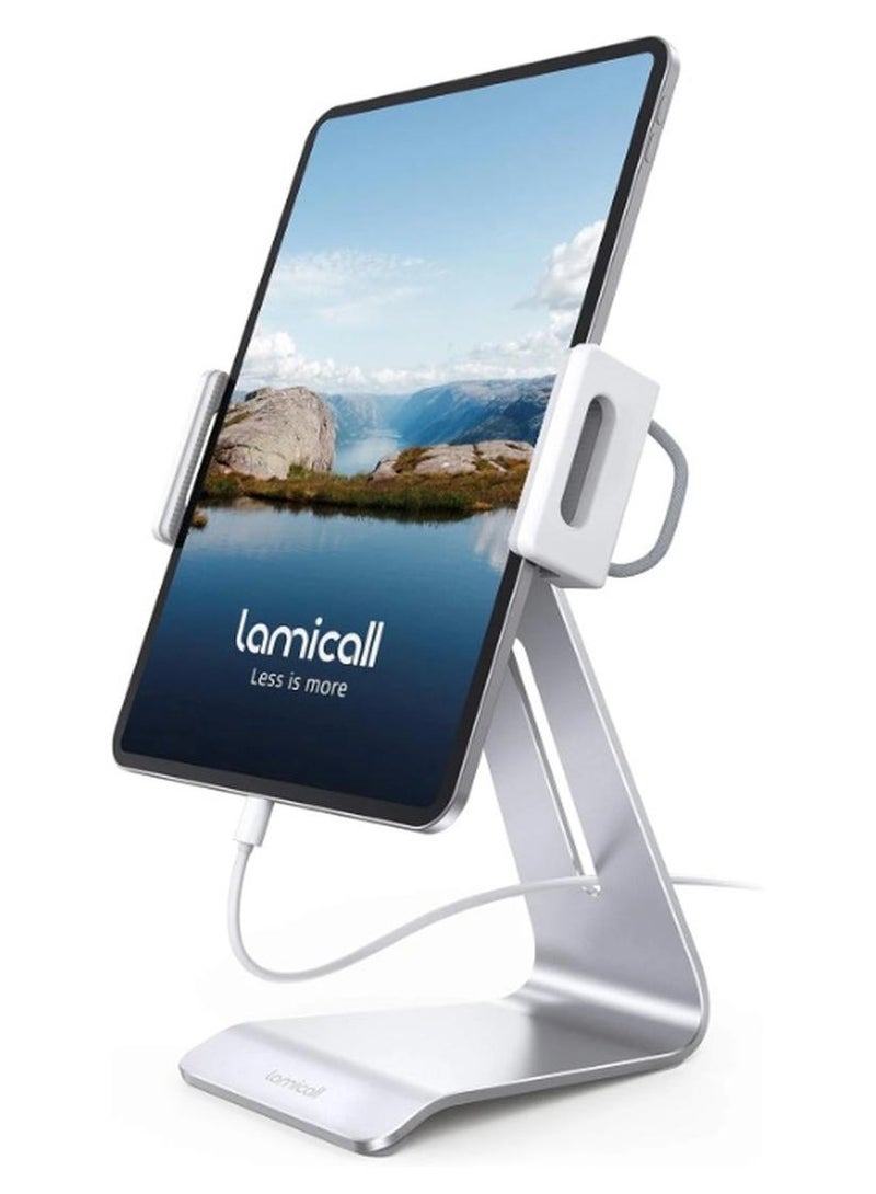 Lamicall Tablet Stand, Adjustable Tablet Holder - Universal 360 Rotation Holder, Stand for Phone, and Tablet with 4.7-13 Inch - Image 1