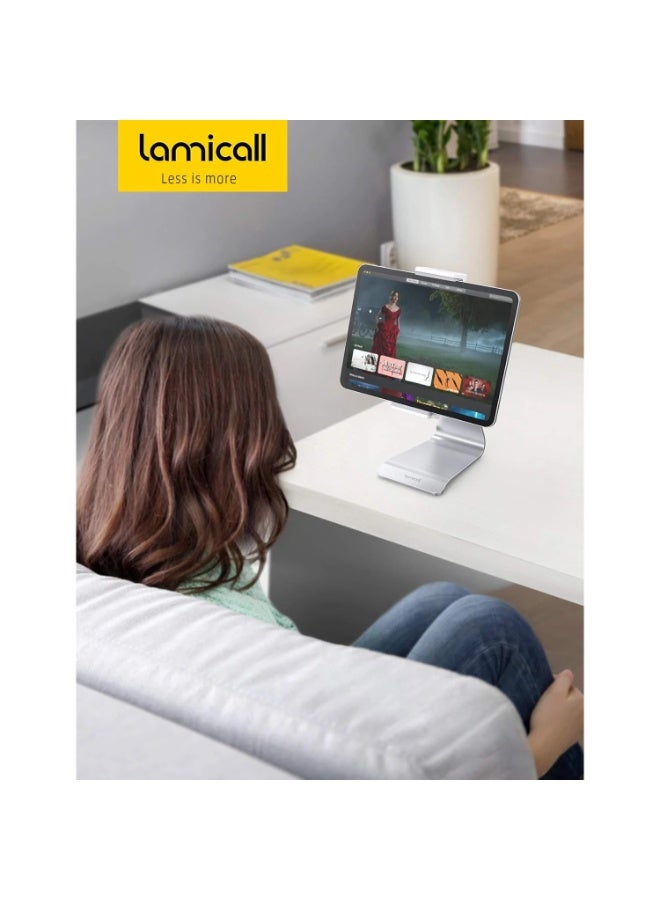 Lamicall Tablet Stand, Adjustable Tablet Holder - Universal 360 Rotation Holder, Stand for Phone, and Tablet - Image 2