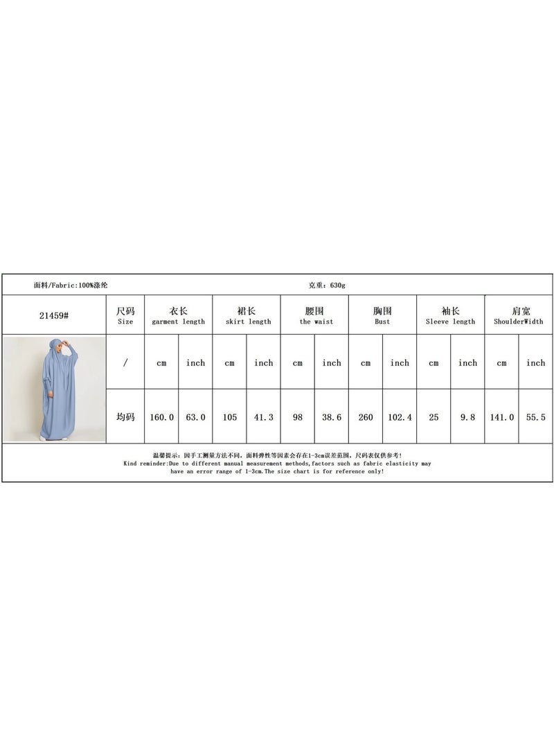 One-Piece Hooded Abaya, Full-Coverage Loose Muslim Dress, Black Modest Islamic Prayer Robe with Built-In Hijab - Image 4