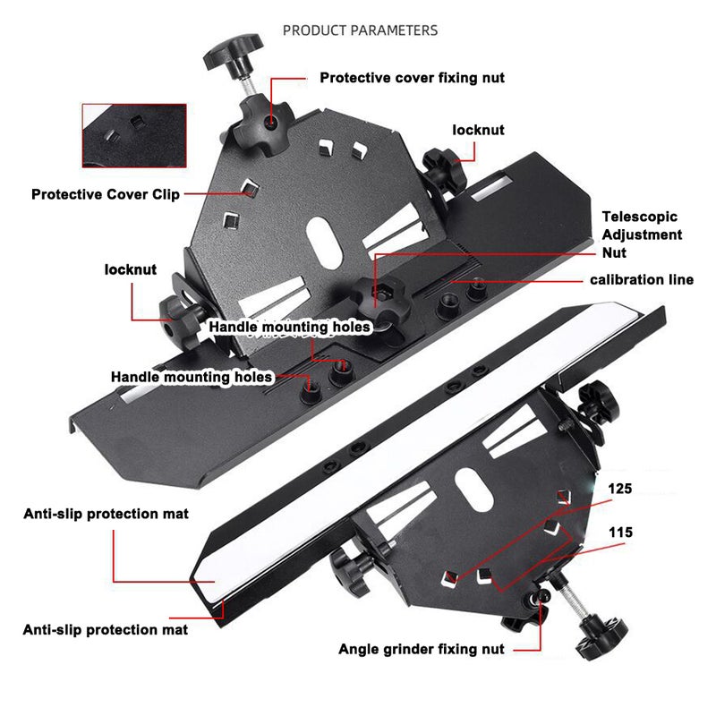 45° Chamfer Bracket Screw Installation Angle Grinder Stand Multifunctional Ceramic Tile Cutting Guide 45° Chamferer Utility Tool - Image 5