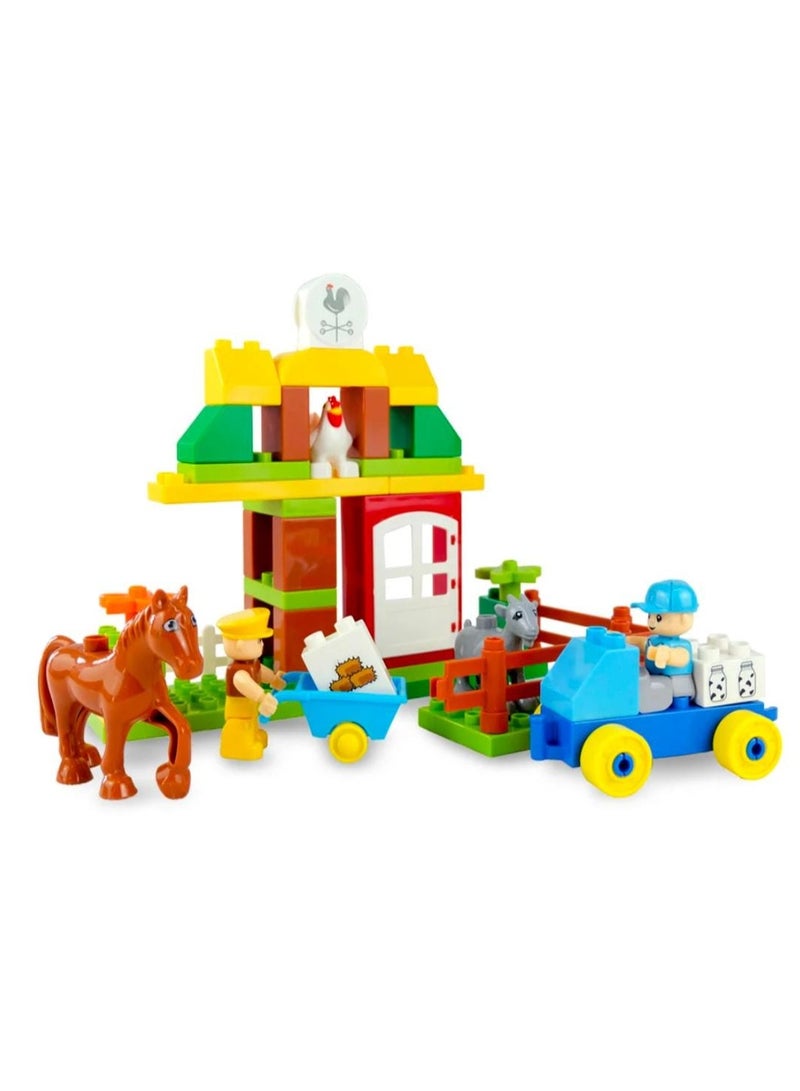 MPDORAS Kids Building Blocks Farm Set 43 Pcs – Mommies Choice Creative Construction Toy with Animals & Figures | Large Bricks Pasture Series Playset for Toddlers 3+ | Educational STEM Learning Kit | Birthday Gift for Boys & Girls - Image 2