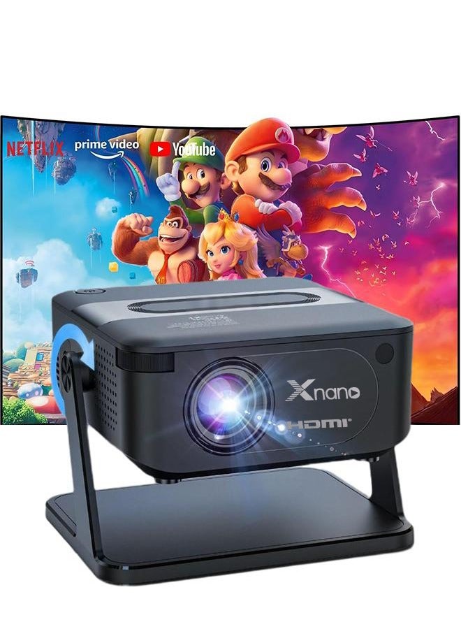 نانو بروجيكتور HD المحمول - دعم 4K - بروجيكتور ذكي مع واي فاي مزدوج النطاق 5G وبلوتوث 5.0 - مسرح منزلي متنقل - متوافق مع أندرويد / iOS / ويندوز / عصا التلفزيون / HDMI / USB ، بروجيكتور محمول دعم 4K ، بروجيكتور فيديو 200 ANSI - Image 1