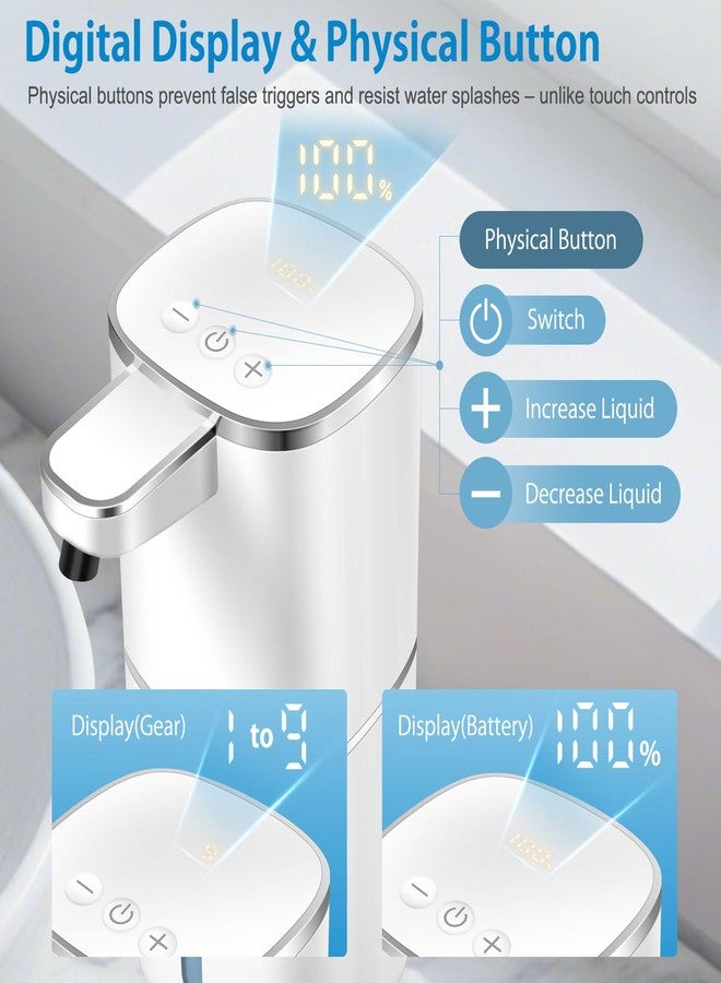 Cheftick Automatic Liquid Soap Dispenser,Digital Display 9-Level Adjustable Touchless Smart Hand & Dish Soap Dispenser, USB Rechargeable, 13.5oz/400mL Wall Mounted for Bathroom Kitchen, Hotel, Restaurant - Image 2