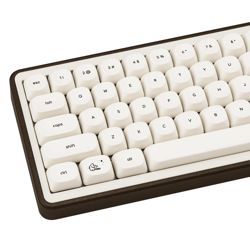 مجموعة مفاتيح COOMICKEY PBT 124 مفتاح أسلوب بسيط مخصص لوحة مفاتيح قطة بيضاء صبغ تحت الضغط ملف تعريف MOA مفاتيح 60 65 75 100 في المئة