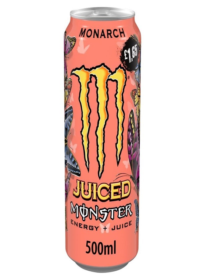 Monster Juiced Monarch Energy Drink, Energy Plus Juice Formula, 500 ml Can, Pack of 3 (Product Of USA) From DECADENT FOODS - Image 2