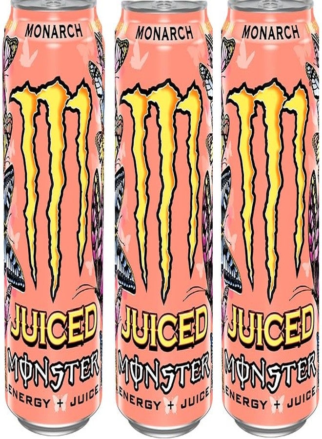Monster Juiced Monarch Energy Drink, Energy Plus Juice Formula, 500 ml Can, Pack of 3 (Product Of USA) From DECADENT FOODS - Image 1