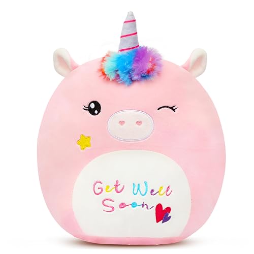Easfan Get Well Soon Unicorn Plush Pillow Soft Plush Toy Get Well Soon Gifts for Kids Patient Feel Better for Women Throw Pillow Sofa Cushion Home Decoration - Image 1