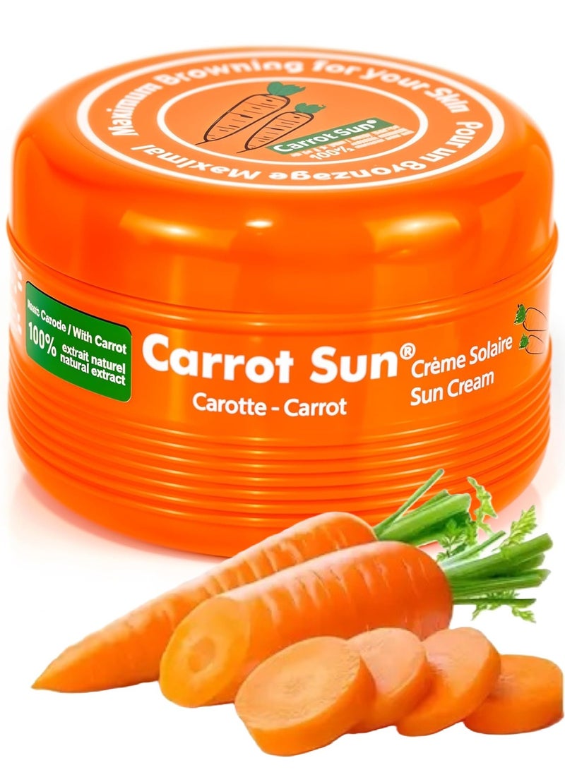 Tanning Accelerator Cream Carotene Intensive Papaya Tanning Gel – Natural Extract Sun Cream Tanning Lotion for All Skin Types – Tan Lotion with Carrot Oil for Even Beautiful Skin Coloring (SPF0) 350ML