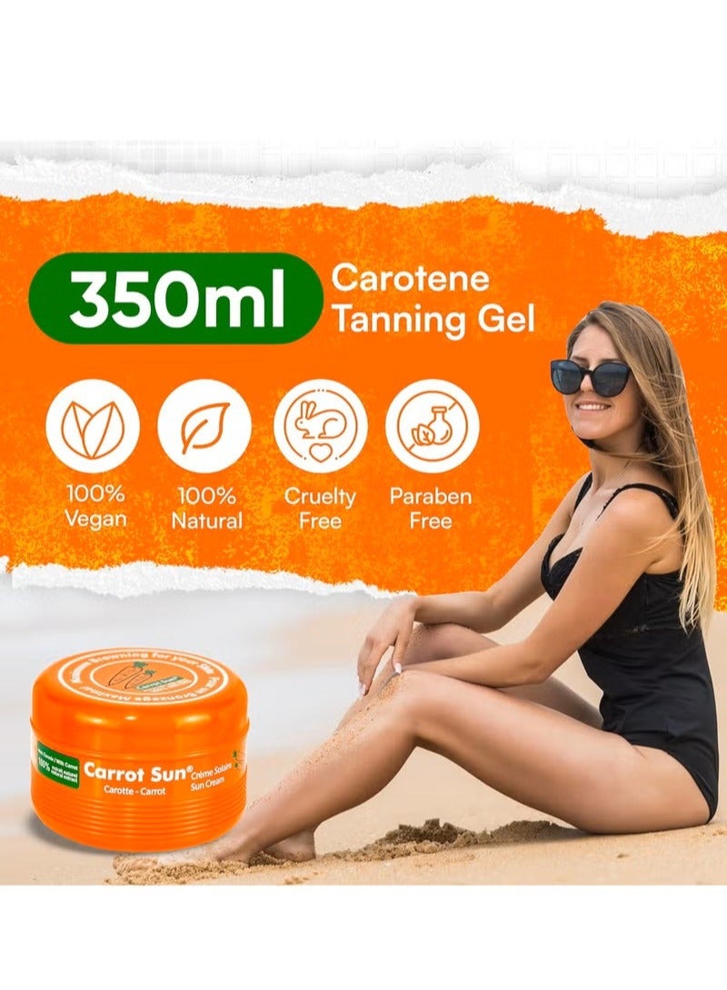 Tanning Accelerator Cream Carotene Intensive Papaya Tanning Gel – Natural Extract Sun Cream Tanning Lotion for All Skin Types – Tan Lotion with Carrot Oil for Even Beautiful Skin Coloring (SPF0) 350ML