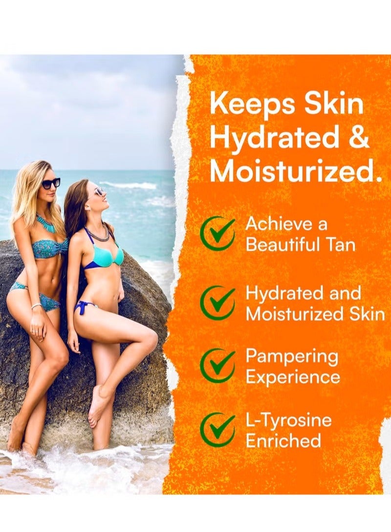 Tanning Accelerator Cream Carotene Intensive Papaya Tanning Gel – Natural Extract Sun Cream Tanning Lotion for All Skin Types – Tan Lotion with Carrot Oil for Even Beautiful Skin Coloring (SPF0) 350ML