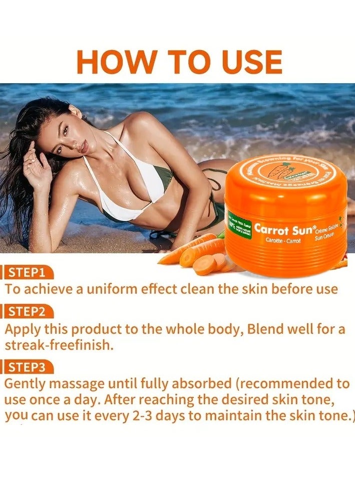 Tanning Accelerator Cream Carotene Intensive Papaya Tanning Gel – Natural Extract Sun Cream Tanning Lotion for All Skin Types – Tan Lotion with Carrot Oil for Even Beautiful Skin Coloring (SPF0) 350ML