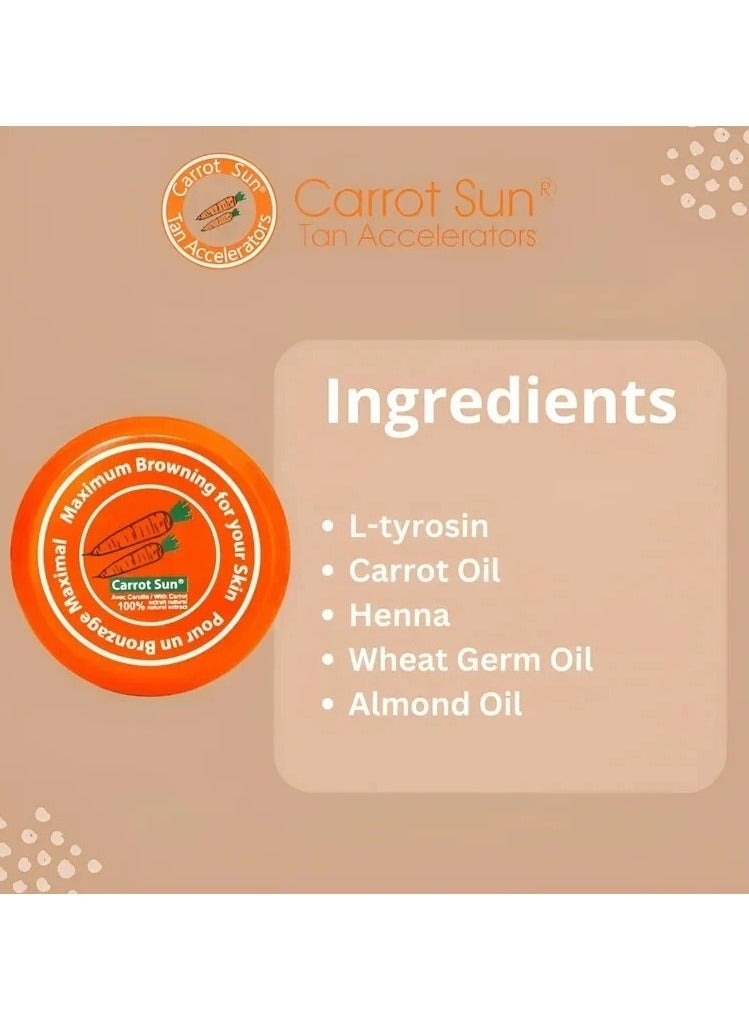 Tanning Accelerator Cream Carotene Intensive Papaya Tanning Gel – Natural Extract Sun Cream Tanning Lotion for All Skin Types – Tan Lotion with Carrot Oil for Even Beautiful Skin Coloring (SPF0) 350ML