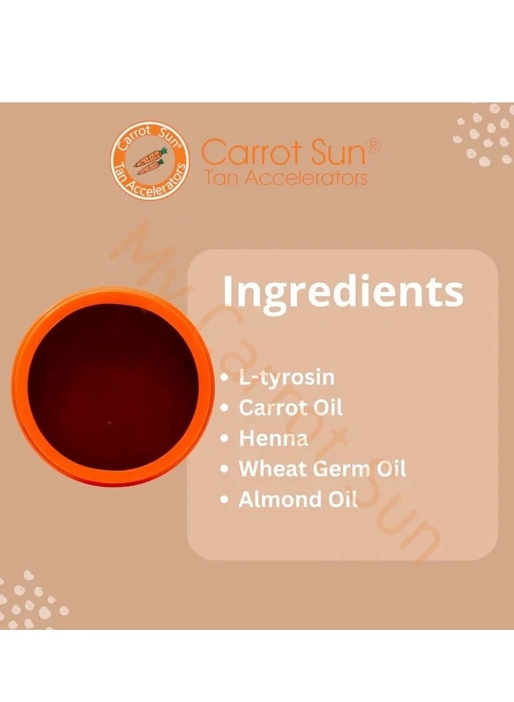 Tanning Accelerator Cream Carotene Intensive Papaya Tanning Gel – Natural Extract Sun Cream Tanning Lotion for All Skin Types – Tan Lotion with Carrot Oil for Even Beautiful Skin Coloring (SPF0) 350ML