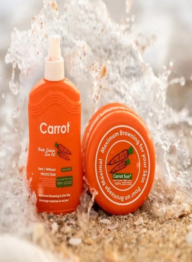 Tanning Accelerator Cream Carotene Intensive Papaya Tanning Gel – Natural Extract Sun Cream Tanning Lotion for All Skin Types – Tan Lotion with Carrot Oil for Even Beautiful Skin Coloring (SPF0) 350ML