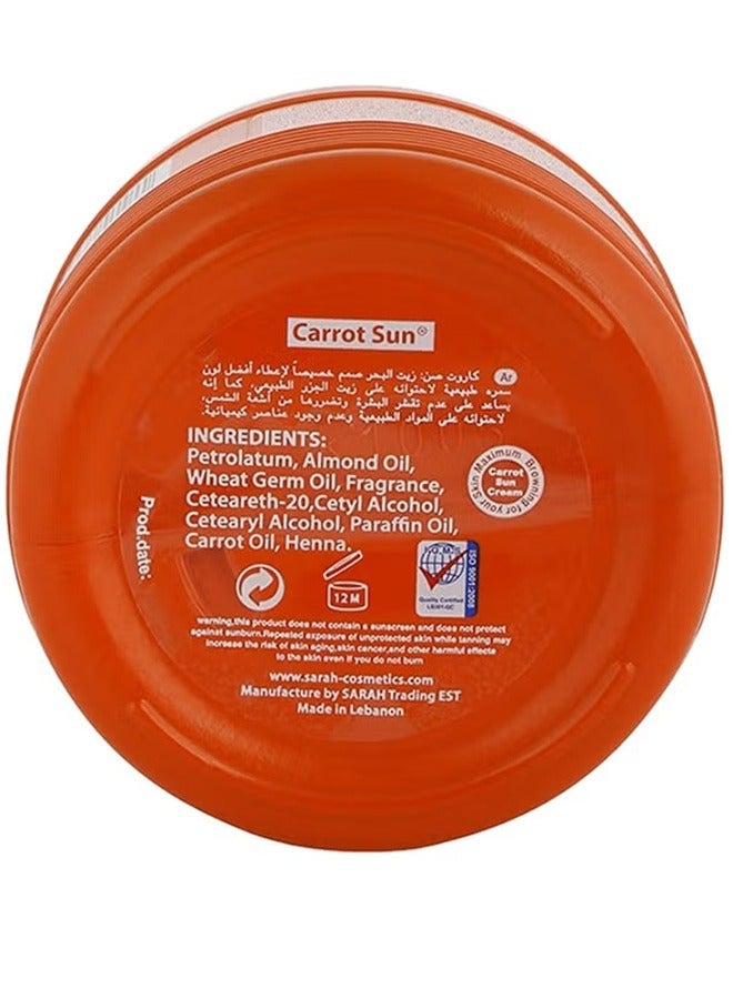 Tanning Accelerator Cream Carotene Intensive Papaya Tanning Gel – Natural Extract Sun Cream Tanning Lotion for All Skin Types – Tan Lotion with Carrot Oil for Even Beautiful Skin Coloring (SPF0) 350ML