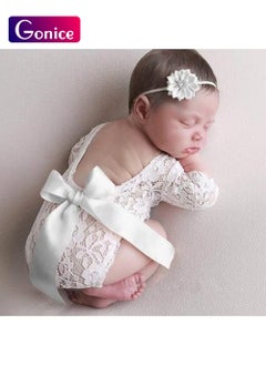Gonice Newborn Baby Photography Prop Lace, Baby Girl Romper Outfit Clothes, Newborn Baby Girls Photography Props Lace Romper Photo Shoot Props Outfits  - Image 1