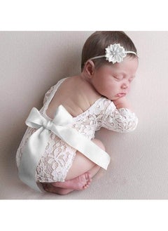Gonice Newborn Baby Photography Prop Lace, Baby Girl Romper Outfit Clothes, Newborn Baby Girls Photography Props Lace Romper Photo Shoot Props Outfits  - Image 2