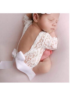 Gonice Newborn Baby Photography Prop Lace, Baby Girl Romper Outfit Clothes, Newborn Baby Girls Photography Props Lace Romper Photo Shoot Props Outfits  - Image 4