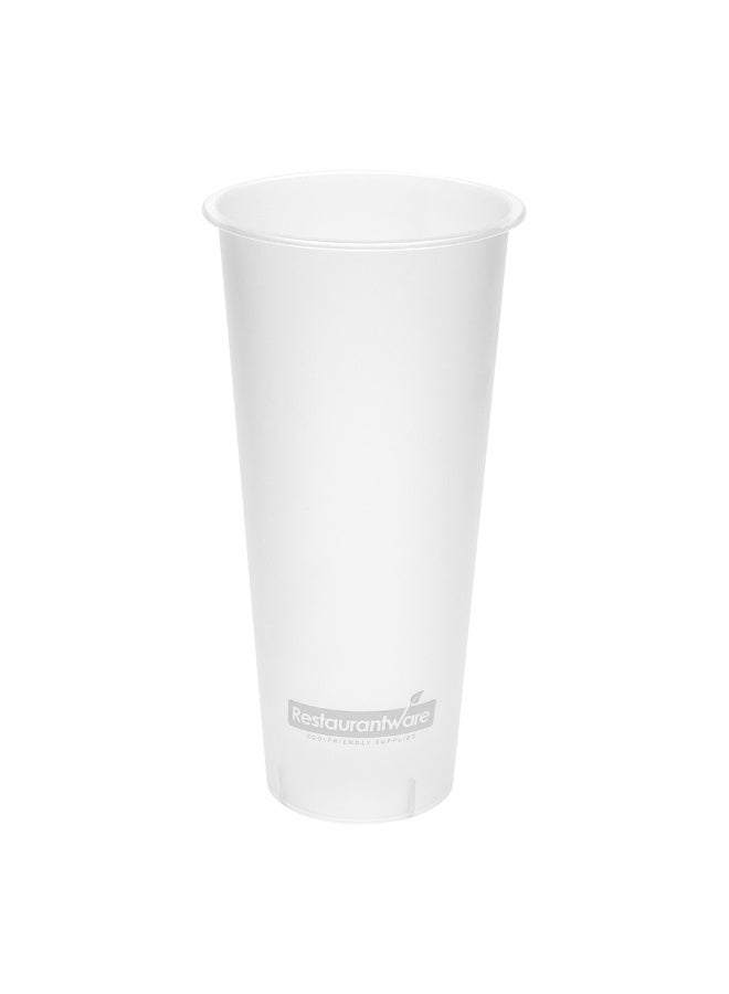 Restaurantware Bev Tek 24 Ounce Frosted Plastic Cups, 100 Disposable Drink Cups - Lids Sold Separately, Serve Hot or Cold Beverages, Clear Plastic Party Cups, For Stadiums or Weddings, - Image 1