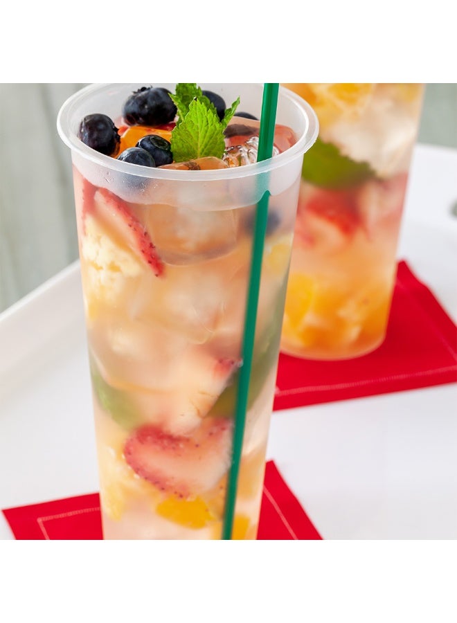 Restaurantware Bev Tek 24 Ounce Frosted Plastic Cups, 100 Disposable Drink Cups - Lids Sold Separately, Serve Hot or Cold Beverages, Clear Plastic Party Cups, For Stadiums or Weddings, - Image 3