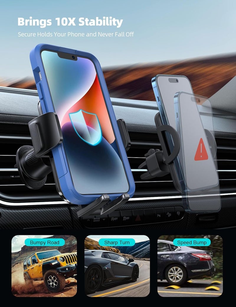 Lamicall 2026 Wider Clamp & Metal Hook Car Phone Holder Vent [Thick Cases Friendly] Phone Holders for Your Car Mount Gfts Automobile Hands Free Accessories for Women Men for iPhone 16 15 14 13 Pro Max - Image 4
