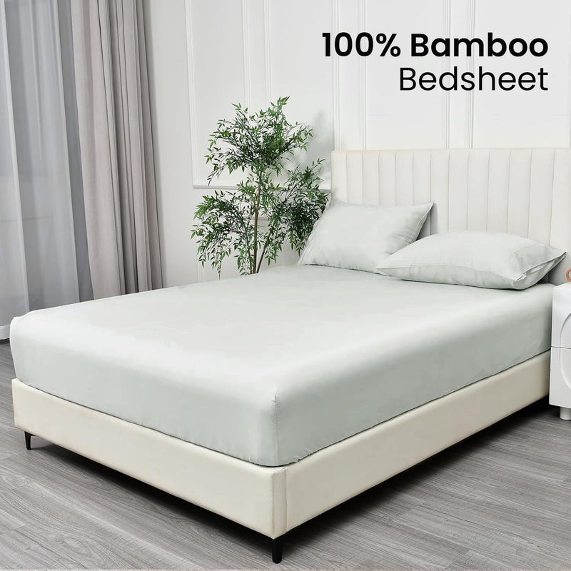 Mush 100 Bamboo King Size Fitted Bed Sheet 78 x 72 with 10 deep Pocket 400TC Bedsheet for Double Bed Ultra Soft Natural Breathable Cooling Double Bed Luxury Sheets - Image 2