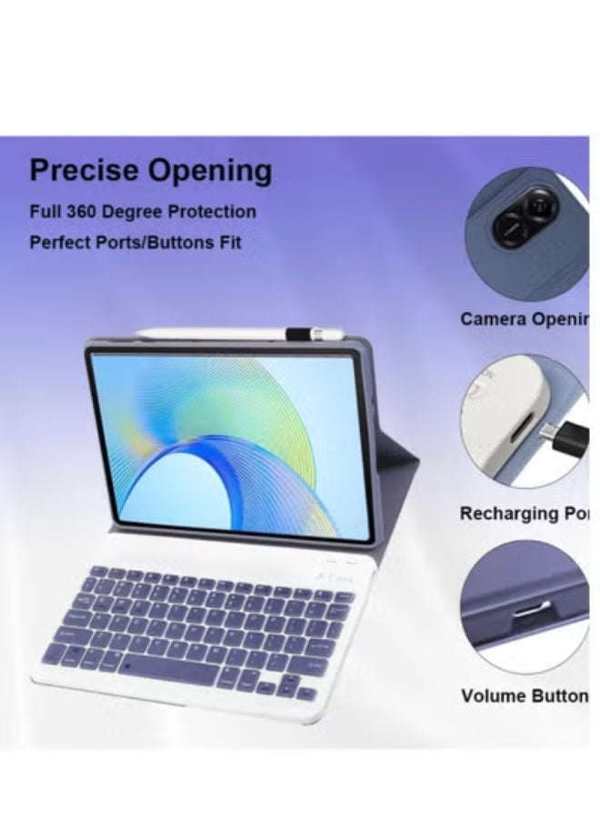 GULFLINK Wireless Bluetooth Rechargeable Keyboard, Multi-Device Universal Bluetooth Keyboard, Portable Keyboard, Suitable for iOS Android, Windows iPad, Tablets MacBook (Violet) - Image 4