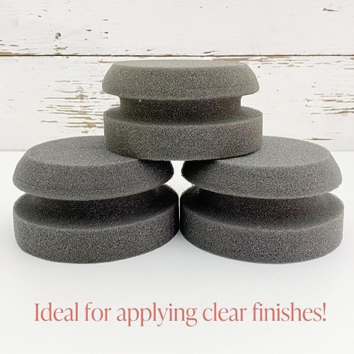 Country Chic Paint Chalk Style Painting Sponges - Set of 3-4” Round Reusable Handheld Sponge for Smooth Furniture Paint & Top Coat Application with No Brush Strokes - Washable Multi-Use Paint Applicator - Image 4