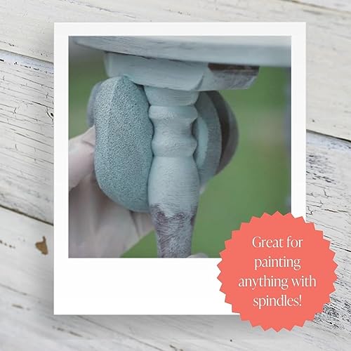 Country Chic Paint Chalk Style Painting Sponges - Set of 3-4” Round Reusable Handheld Sponge for Smooth Furniture Paint & Top Coat Application with No Brush Strokes - Washable Multi-Use Paint Applicator - Image 2