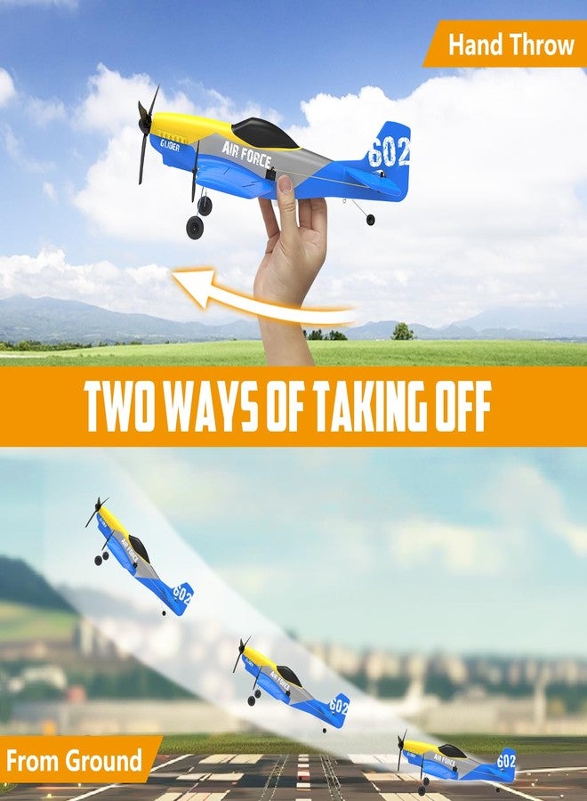 HAWK'S WORK 3 Channel RC Plane P-51D Mustang, Remote Control Airplane Ready to Fly, 2.4GHz 6-axis Gyro Stabilizer, Easy to Fly for Kids & Beginners - Image 3