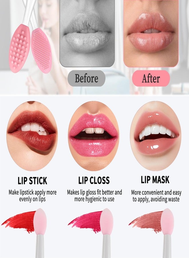 HJYOK Lip Scrub Brush, Dual-ended Lip Scrubber Exfoliator and Silicone Lip Brush Exfoliator Tool Lightening for Dark Lips Nose Scrubber Lip Mask Applicator 5PCS - Image 5
