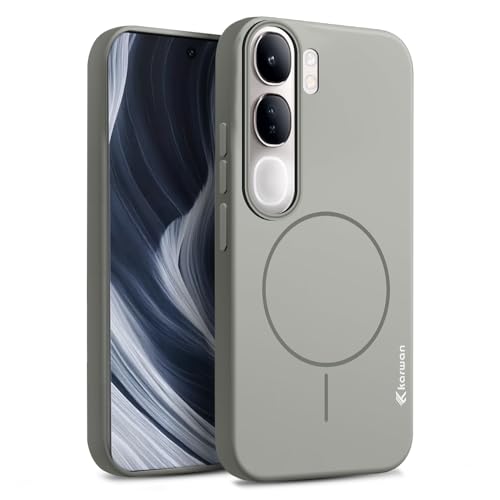 KARWAN®️ Magnetic Wireless Ultra Slim-Fit Back Case Cover for Vivo Y300 5G / V40 Lite |Hard PC Case Cover| Ultra-Thin & Light Weight with [Ultra Premium Feel] Case (6.67") (Grey) - Image 1