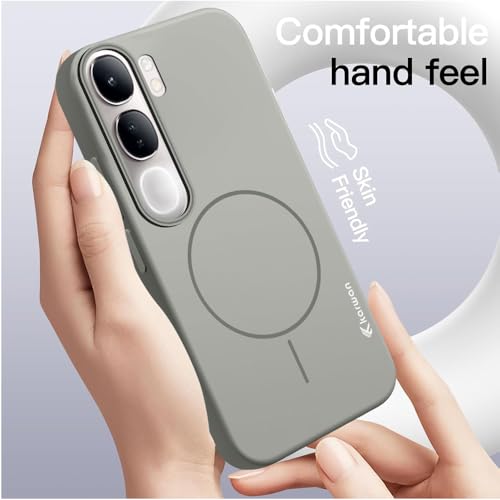 KARWAN®️ Magnetic Wireless Ultra Slim-Fit Back Case Cover for Vivo Y300 5G / V40 Lite |Hard PC Case Cover| Ultra-Thin & Light Weight with [Ultra Premium Feel] Case (6.67") (Grey) - Image 2