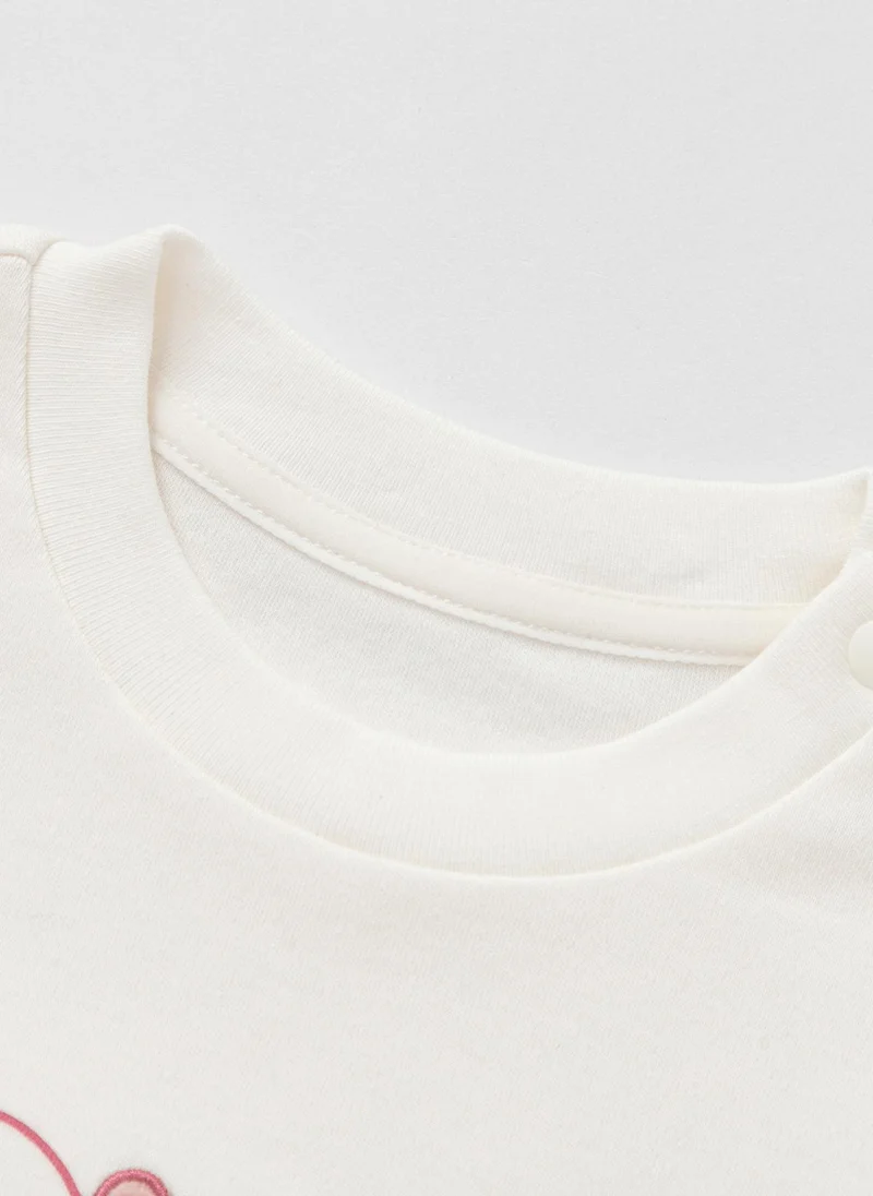 Balabala Baby Unisex Round v-neck long-sleeved T-shirt