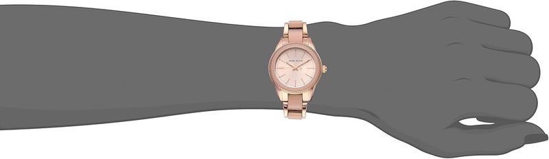 Anne Klein Women's Light Pink/Rose Gold Resin Bracelet Watch - Image 1