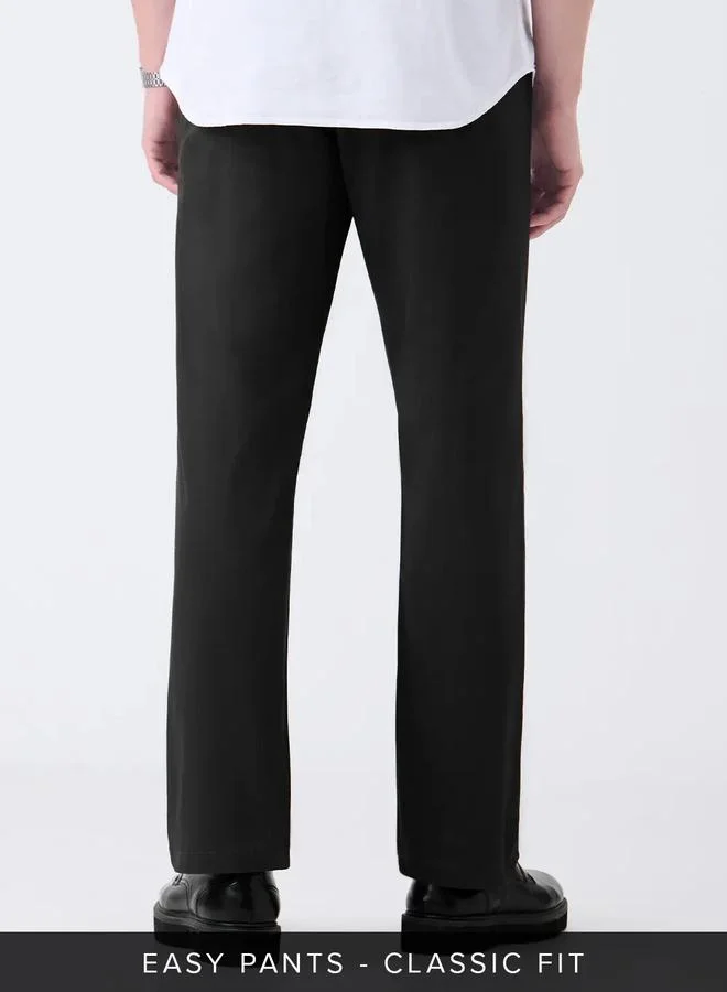 The Souled Store  Men Black Classic Fit Trousers for Men | Best Price UAE