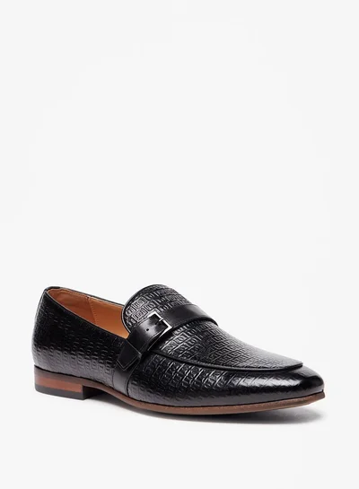 DUCHINI Mens Textured Slip-On Loafers