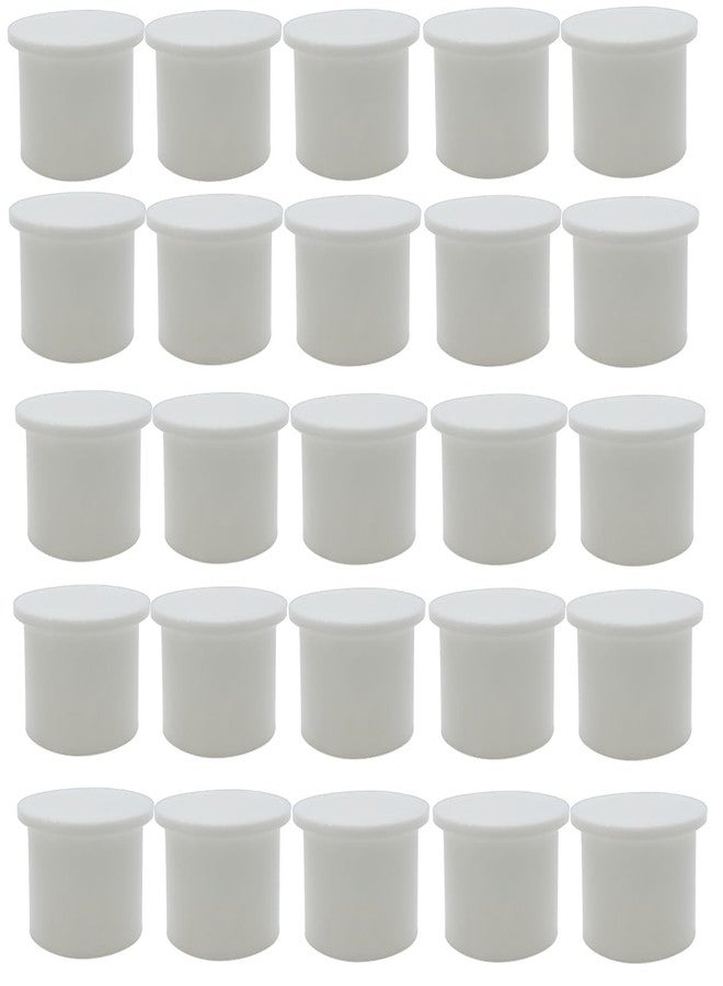 Poolzilla 25 Pack White Pool Safety Fence Hole Cover | 1" Diameter That Fits Into a 1" Sleeve | Deck and Patio Safety Ground Caps - Image 1